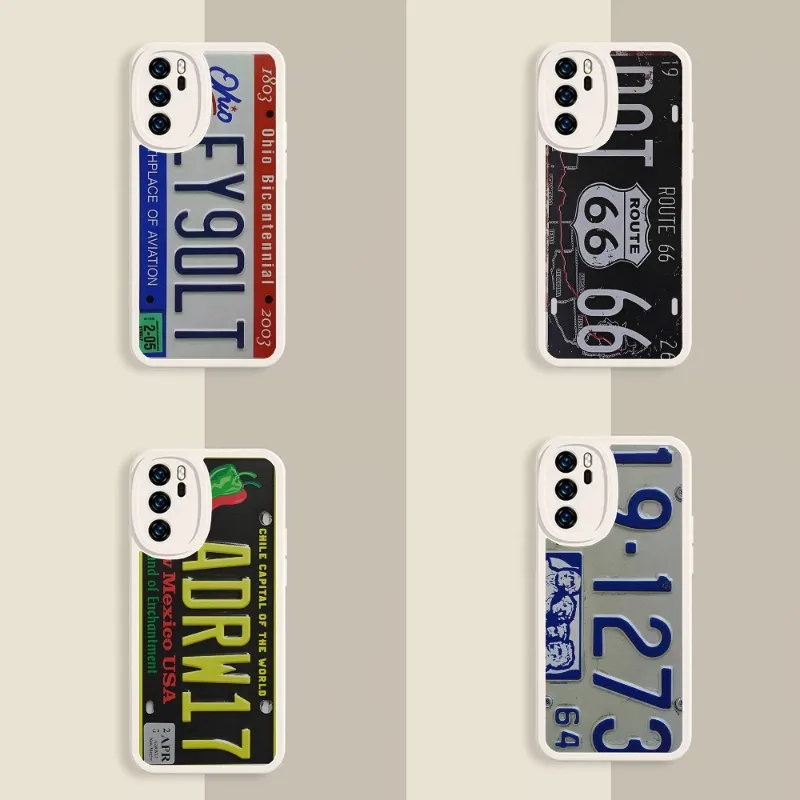 

Retro License Plate Number Phone Case Lambskin For Huawei MATE 30 40 P30 P50 P40 Y70 10Z NOVA9 10Z 9Z Luxury Mobile Cover