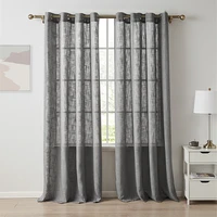 gray linen sheer curtains for living room bedroom window beige curtain tulle drapes home decoration customize