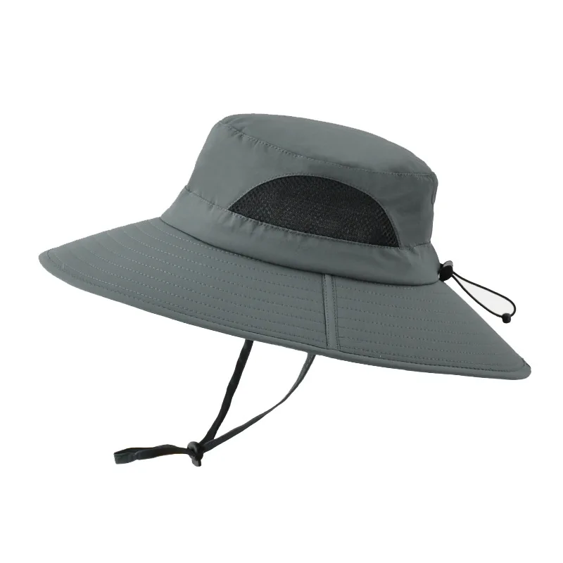 

Men's Hat Mesh Breathable Fisherman Cap Climbing Bucket Hat Quick-drying Panama Cap for Women Outdoor Wide Brim Sunscreen Cap