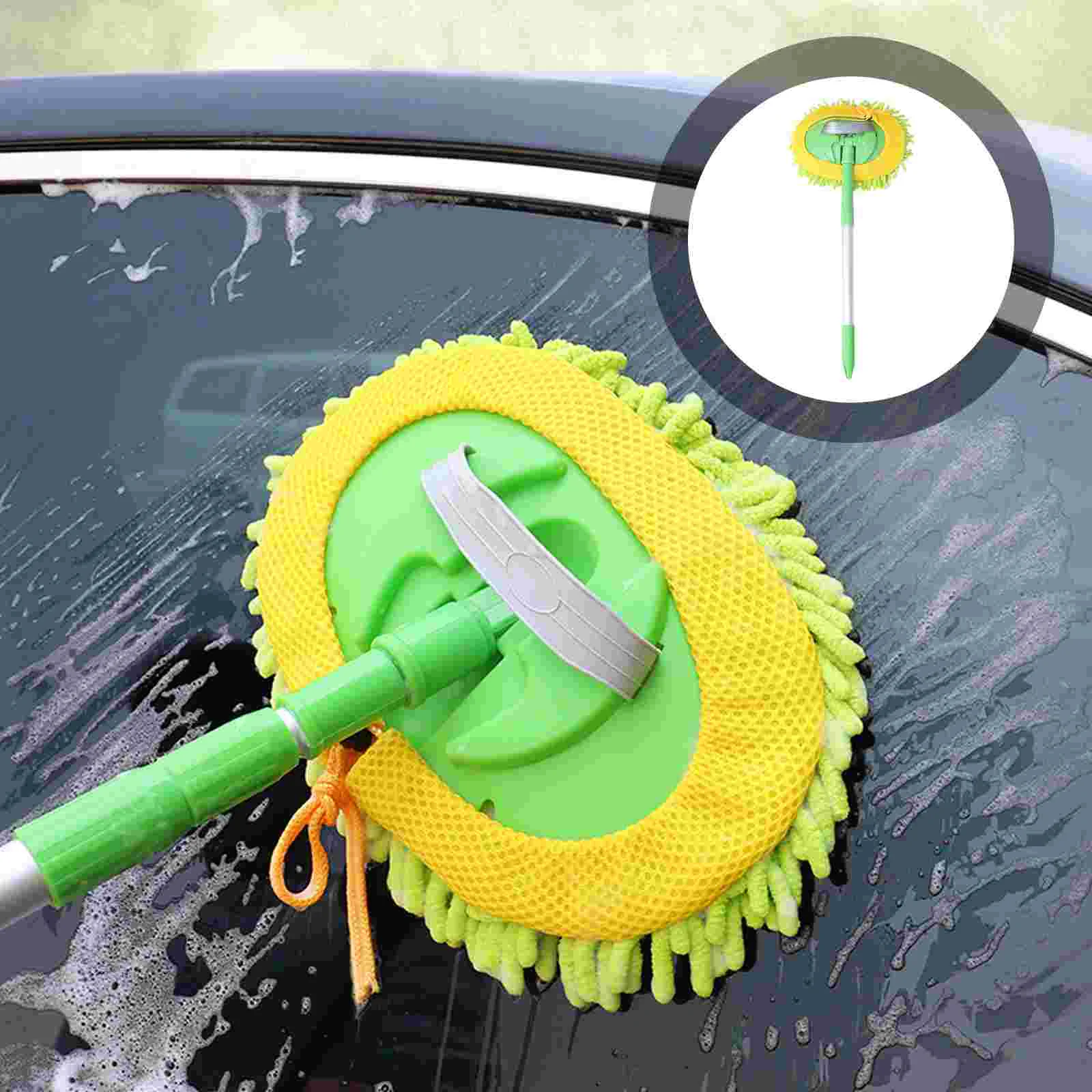 

Car Wash Brush with Long Handle Car Cleaning Mop Chenille Microfiber Mitt Duster Brush Car Cleaning Supplies