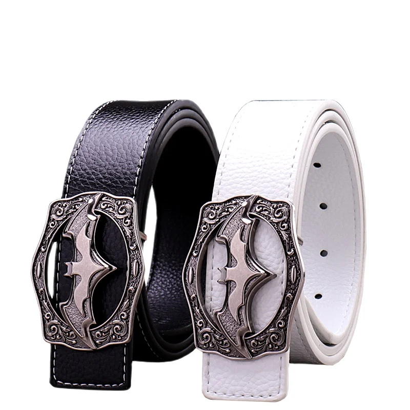 

2022 Luxury Belts for Men Bat Buckle Designer Men Fashion High Quality Leather Belts