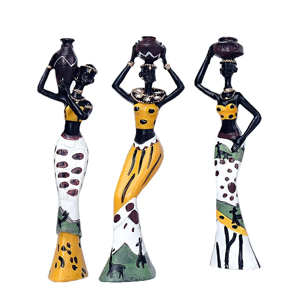 

Набор из 3 скульптур африканских женщин из смолы