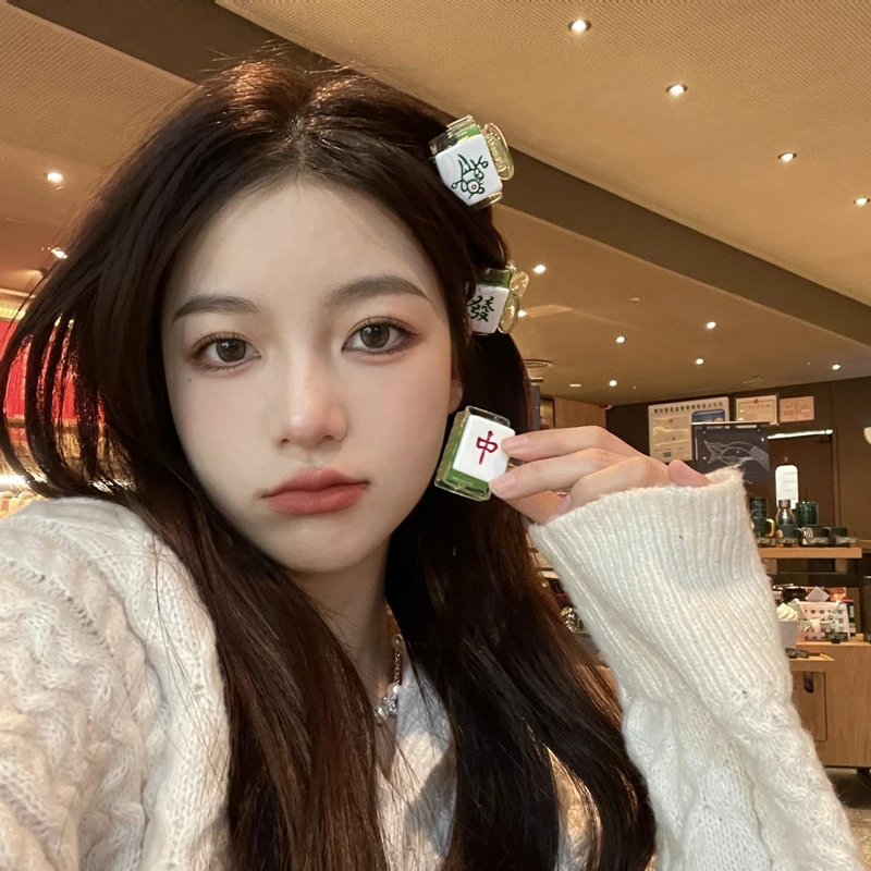 Новый год маджонг Забавный смешной Средний Акулья клипса мини челка головной