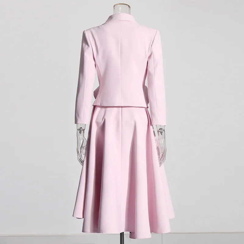 wiosenny 2024 новый костюм для отдыха трехмерное короткое пальто с v-образным вырезом