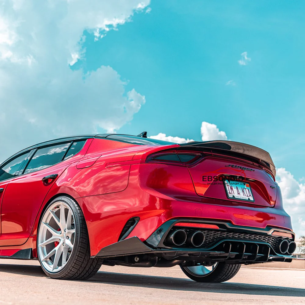 Фото Для Kia Stinger 2018-2025: Глянцевый черный задний спойлер-«утиный хвост» из ABS-пластика, тип Highkick Wing №2