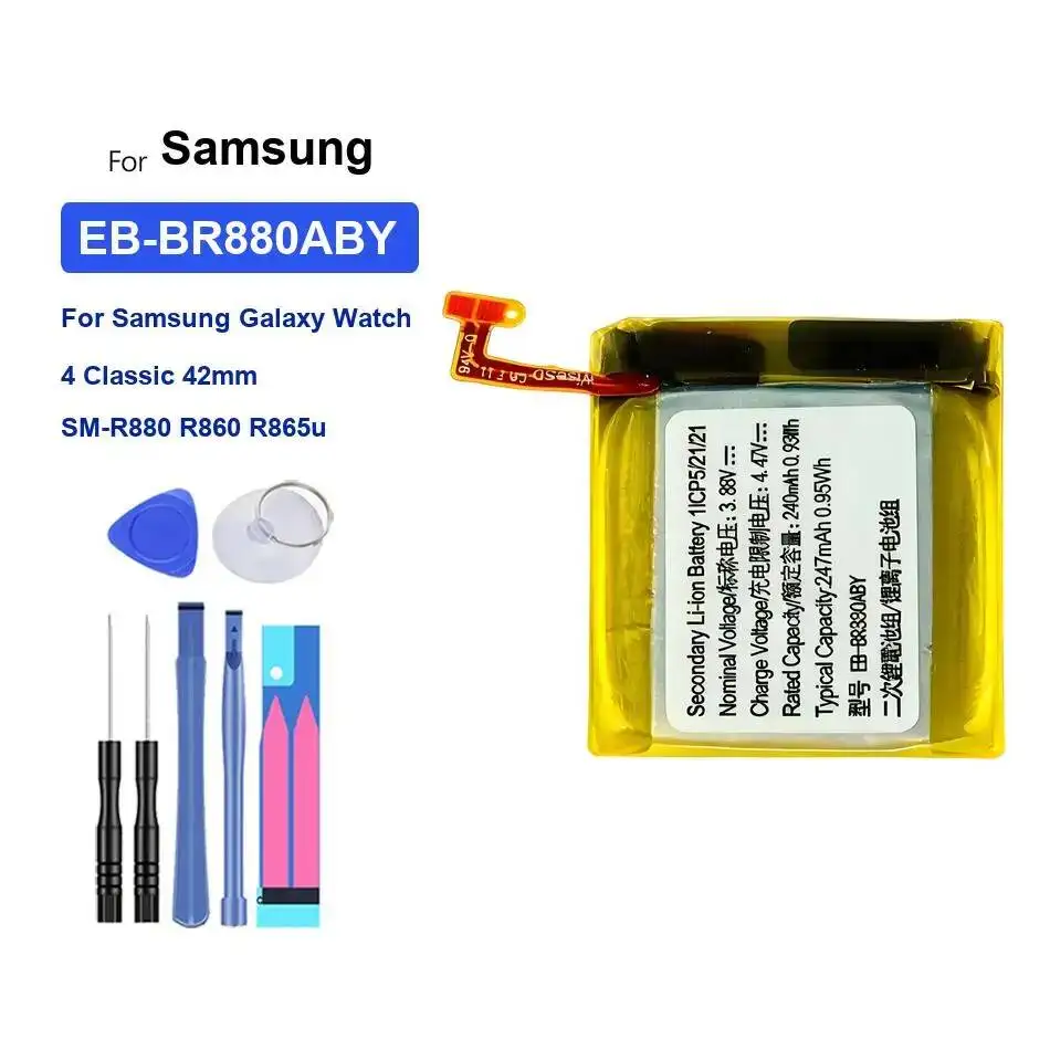 Фото Безопасный аккумулятор для часов EB-BR880ABY EB-BR760ABE EB-BR720ABE 247-380 мАч для Samsung Galaxy Gear 4 Classic EB-Br760a R732 46 мм 42 мм №5
