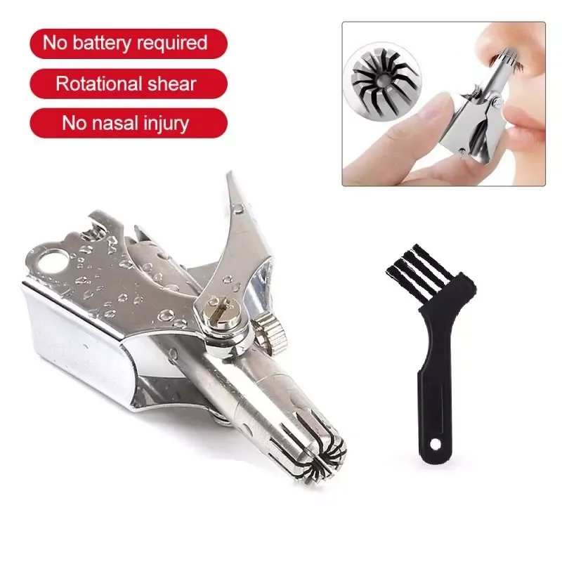 

Nose Trimmer Set For Men High Quality Stainless Steel Nose Razor Shaver Manual Washable Nose Ear Hair Trimmer With Brush
