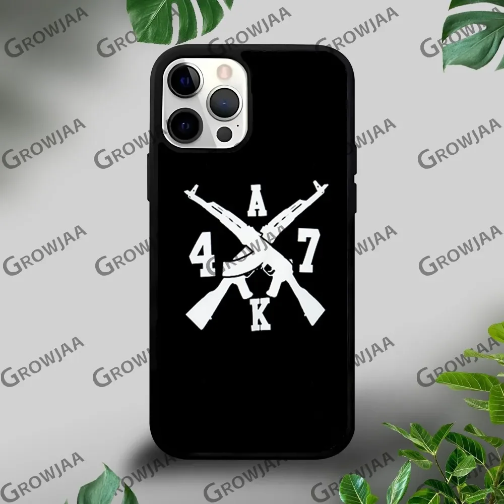 Ak-47 King of Guns Phone Case For iPhone 16 15 14 13 12 11 Pro Xs Max Mini Plus Celulares Hard Funda