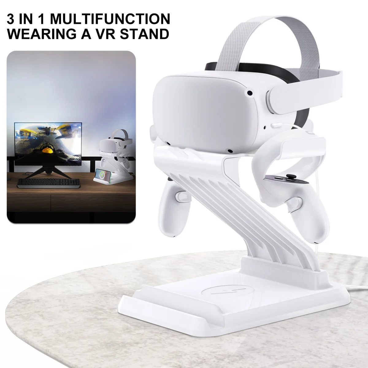 

VR Stand Stable Base VR Headset Display Holder Controller Base For Oculus Quest 2 PS Move Accessories Virtual Reality Helmet