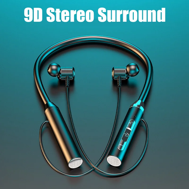 

2023 Bluetooth Earphones Wireless Headphones Magnetic Sport Neckband Neck-hanging TWS Earbuds Wireless Blutooth Headset with Mic