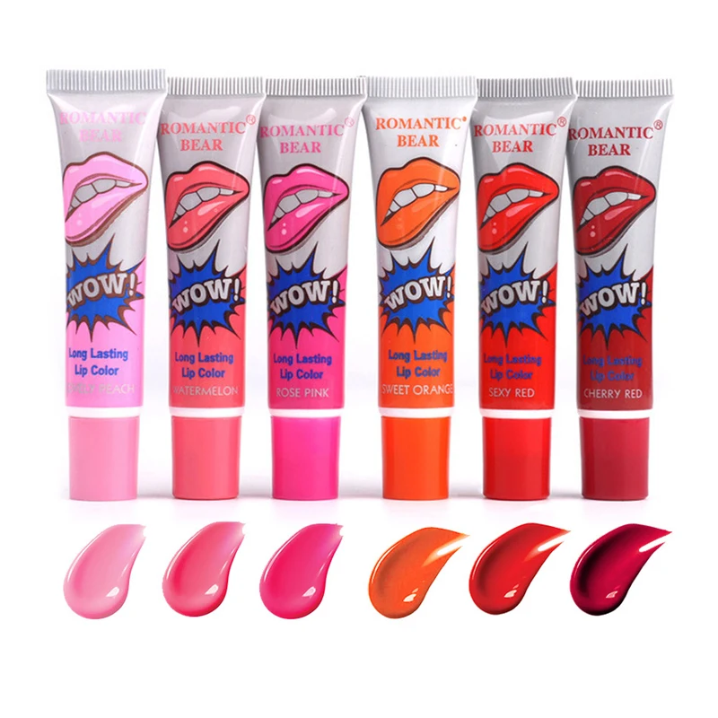 

Hot Sale 24PCS Wow Lipstick Set Peel Off Sexy Tattoo Labiales Gloss Tint Romantic Beauty Makeup Liquid Lipstick Long Lasting