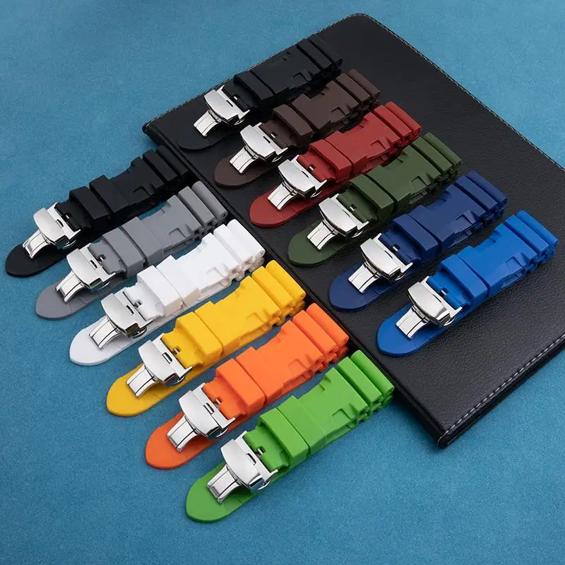 Ремешок NFR резиновый для часов мягкий цветной погружной силиконовый браслет Panerai