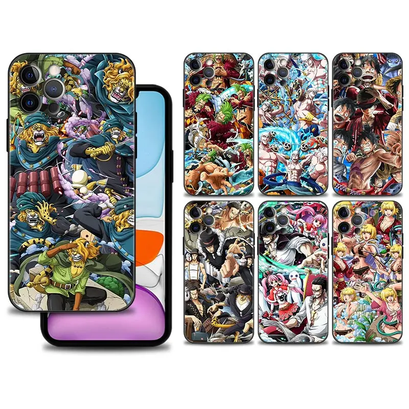

Phone Case for iPhone 11 13 12 pro max 13mini XR X XSmax 8 7 6 6s 12mini 5 5s Cover Silicone Bumper One Piece Characters