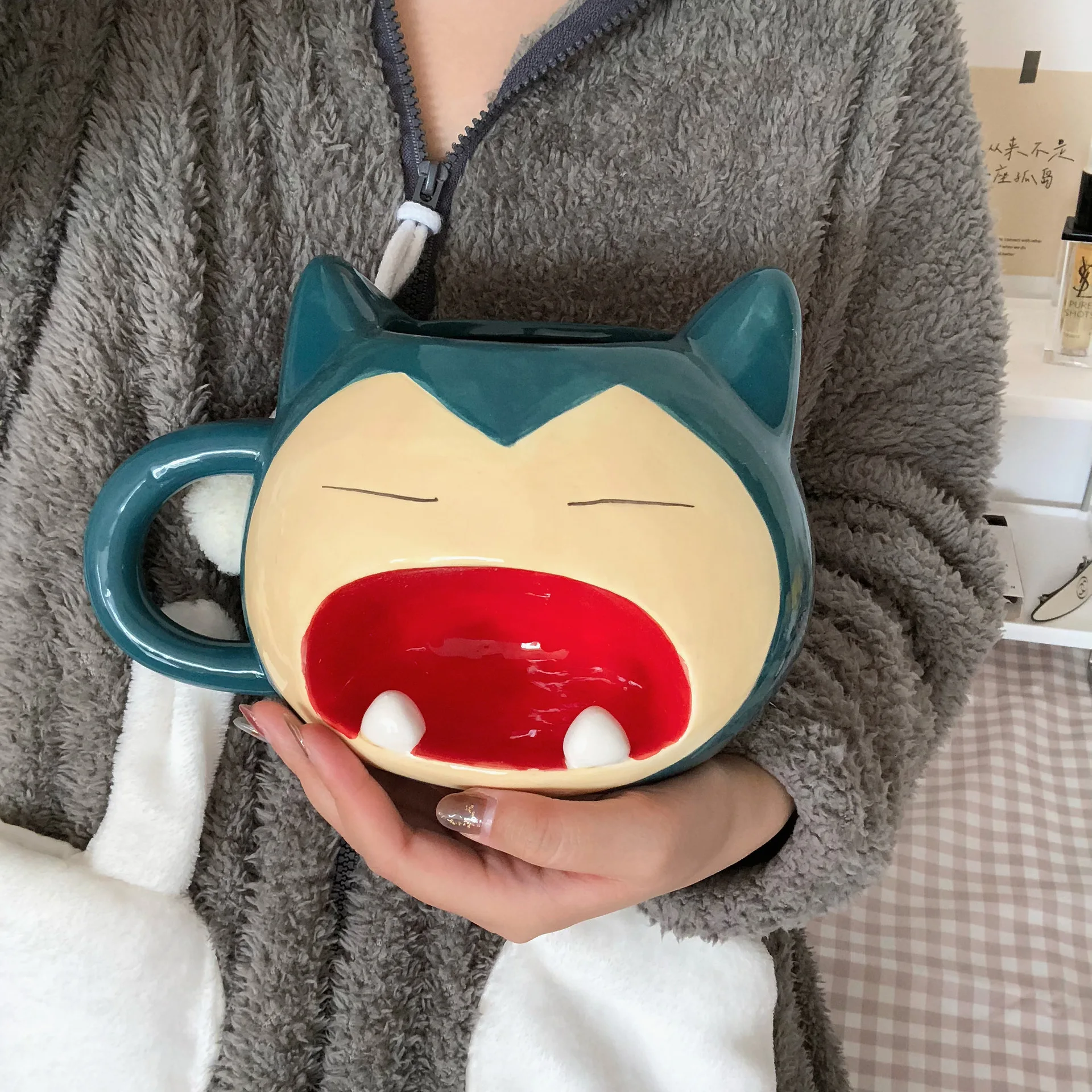 

3D Snorlax Mug Large Capacity Mug Cartoon Ceramic Water Cup Milk Coffee Tea Cup Mug 1000ml Children Boys Girl Gift