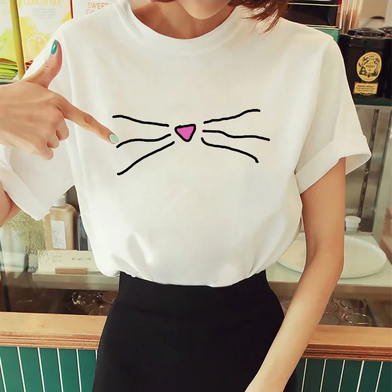 

O-Neck Short Sleeve Tops Tee Summer T-shirt 90'S Cute Girls Tshirt Fun Lovely Expression Tshirt Cartoon T shirt