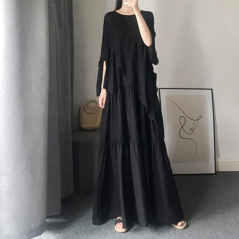 Женское длинное платье на бретельках летнее свободное большого размера 50 00 кг