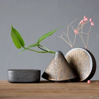 small vase ornaments rough pottery stove becomes small flower tea ceremony zen hydroponic flower small ceramic vase