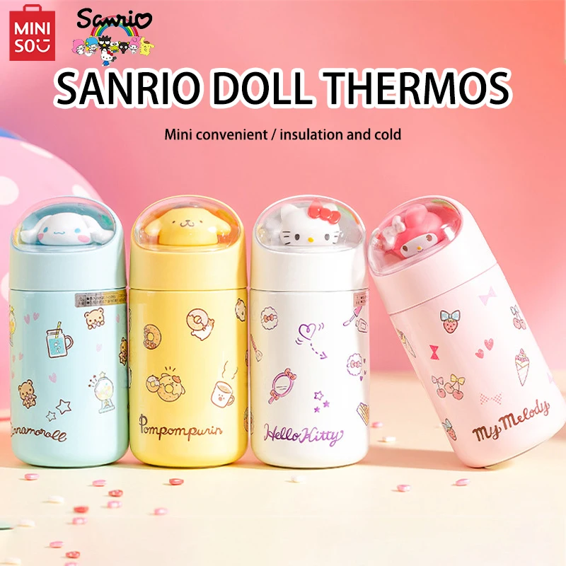

Genuine MINISO Sanrio Water Cup Kawaii High Value Cute Stainless Steel Insulation Cup Girl Heart Mini Portable Cup Girl Toy Gift