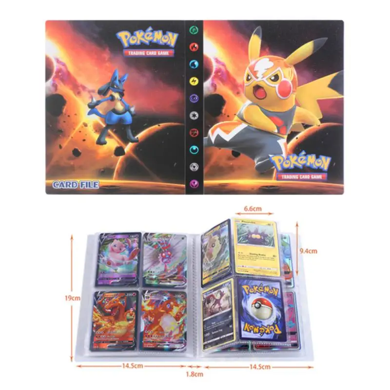 

240pcs Pokemon Card Binder Game Card Trainer Albums Anime Map Card Holder Collectible Book Folder Loaded List Kids Boy Toys Gift