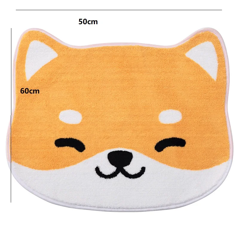 cartoon bath mat non slip absorbent bath rug kitchen pad yellow flocking household comfort carpet cute dog cat bathroom rug free global shipping
