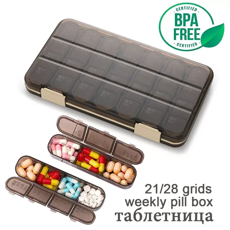 

Контейнер для таблеток на 7 дней, с отделениями