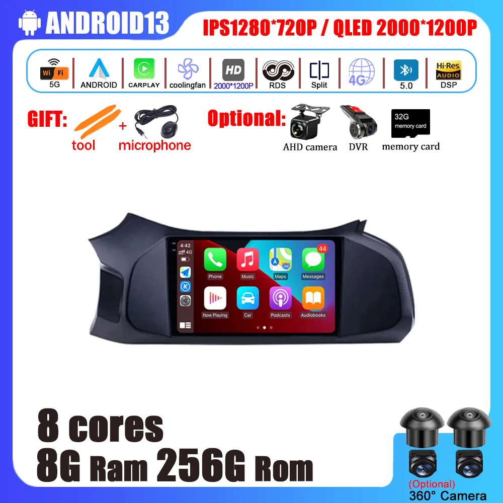 

Android 13 For Chevrolet Onix 2012 - 2014 2015 2016 2016- 2019 Chevrolet Onix Radio WIFI GPS CarPlay Multimedia Player DVD