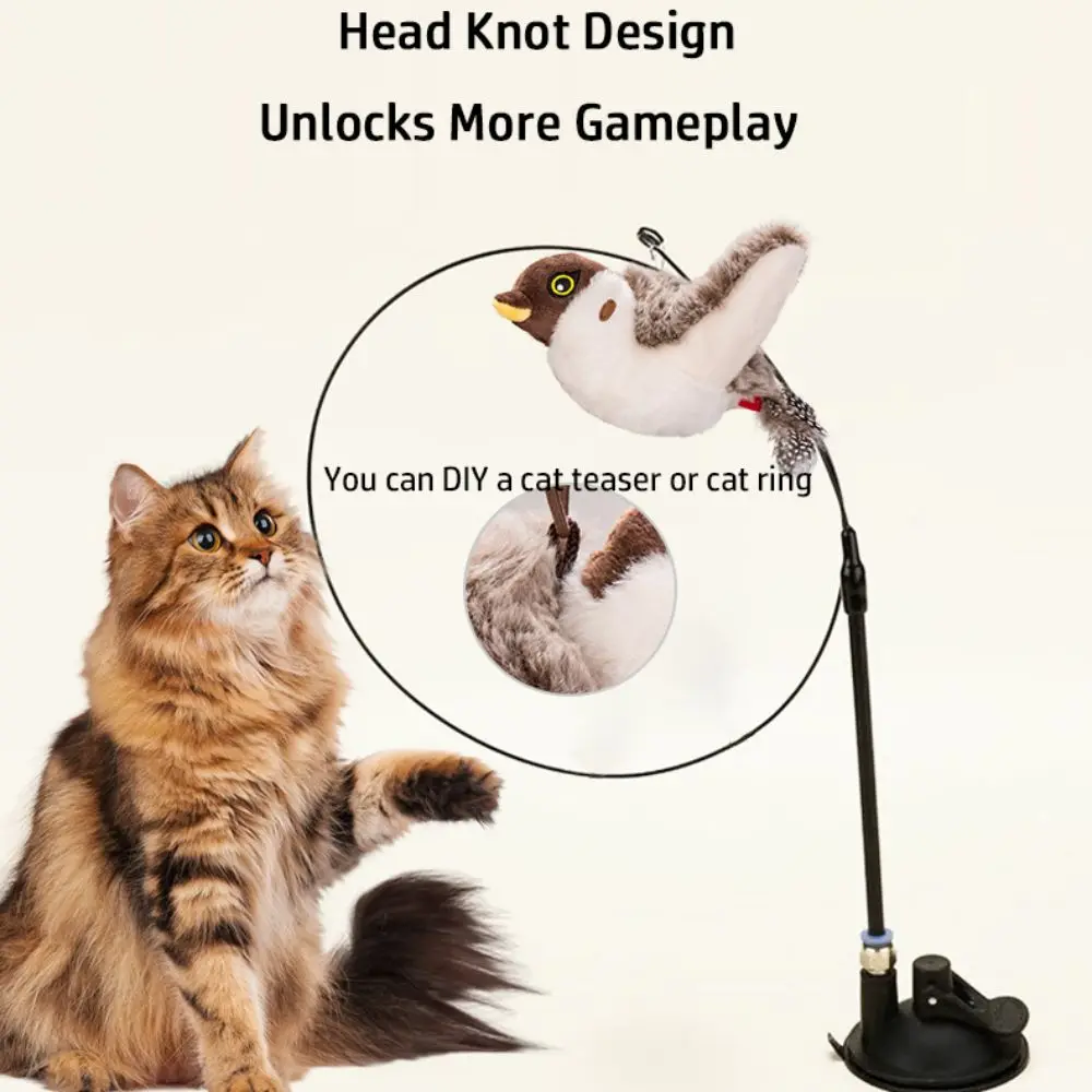 Электронная хлопчащая птица-воробей игрушка для кошки подвесная яркая