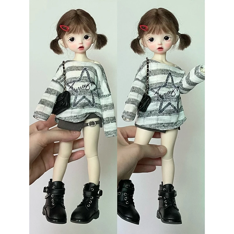 Новое поступление (1/6 Одежда для кукол BJD) полосатый вязаный свитер со звездами