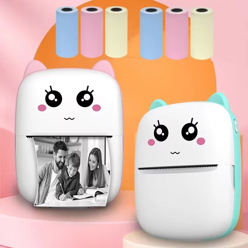 Nova mini impressora portátil sem fio bluetooth android ios foto móvel impressoras térmicas tags termica fabricante de etiquetas com rolos de papel