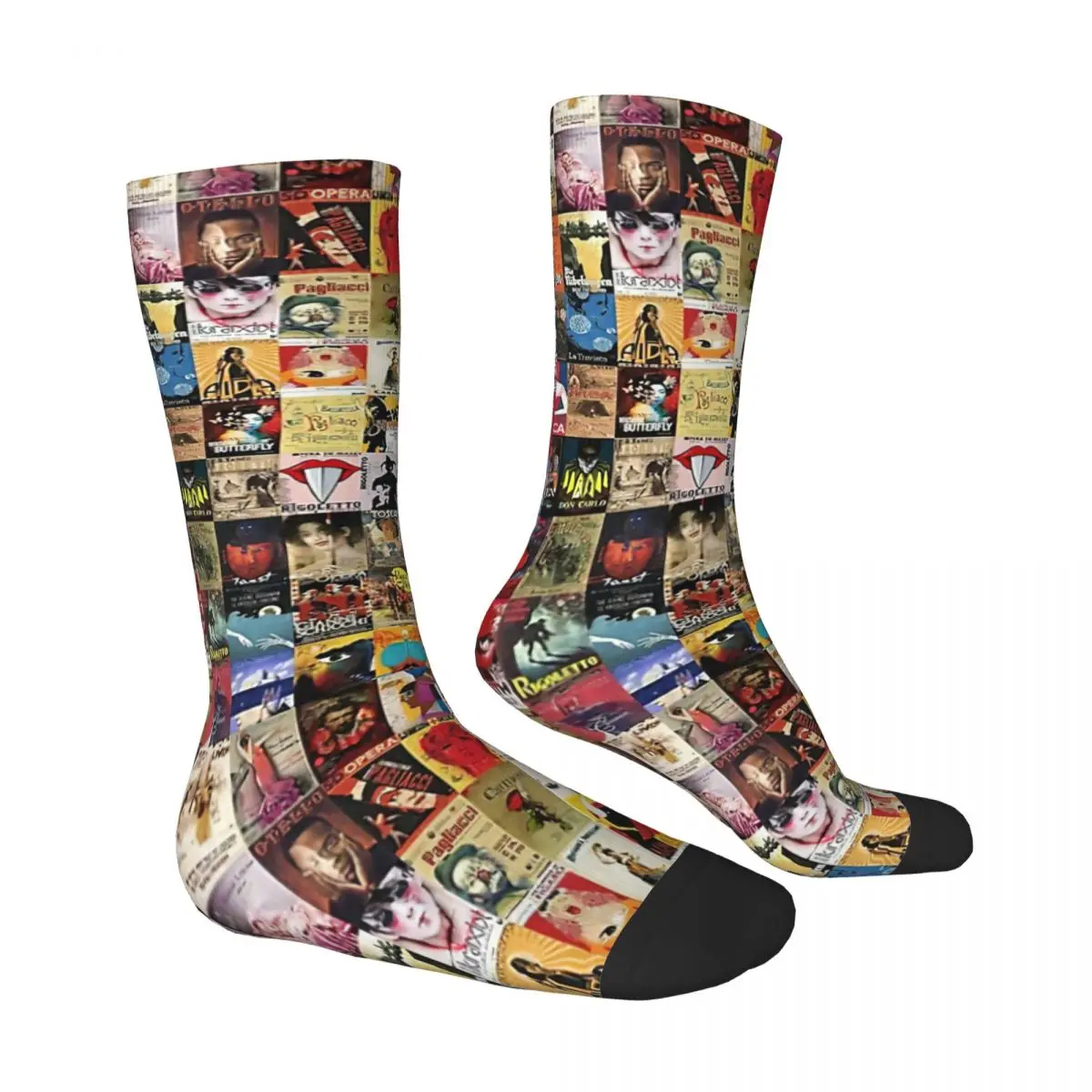 Hot Sale Opera Fashion Funny Printed Polyester Long Socks Harajuku Comfortable Breathable Happy Gift sockings For Unisex