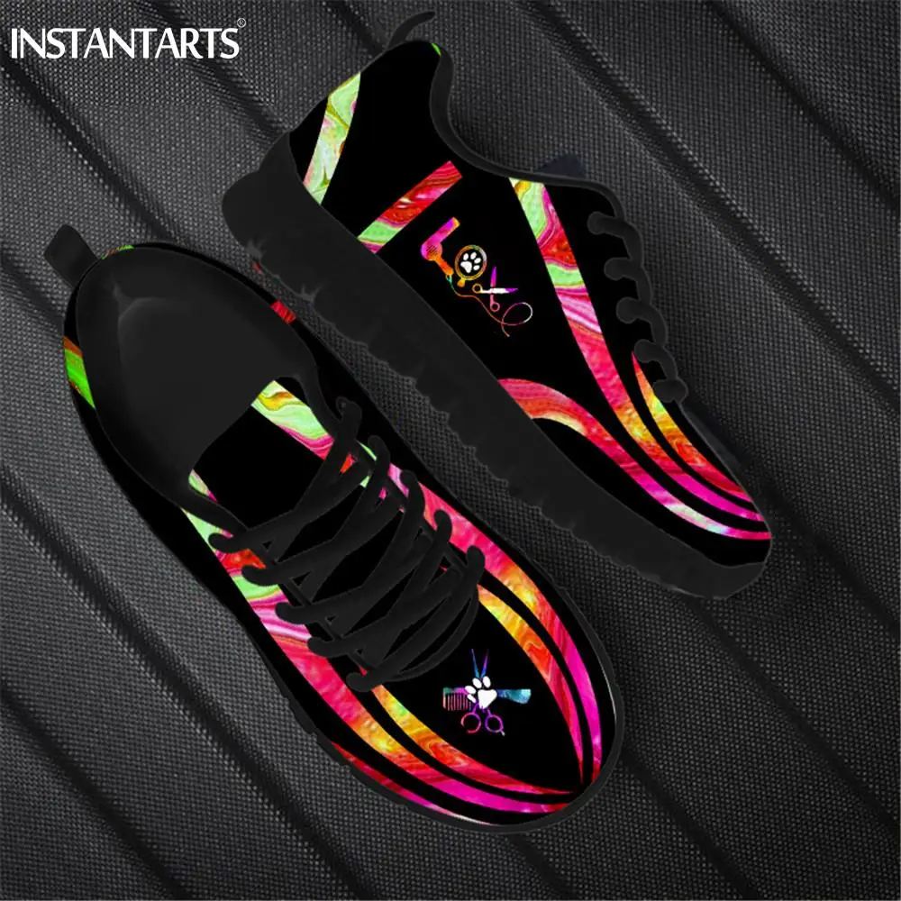 

INSTANTARTS 1pcs Drop Ship Women's Sneakers Gradient Style Dog Groomer Love Art Design Print Summer Air Mesh Ladies Casual Shoes