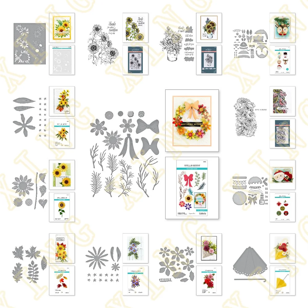 

Sunflower Serenade Metal Cutting Dies Stencil Hot Foil Scrapbook Diary Decoration Stencil Embossing Template DIY Greeting Card