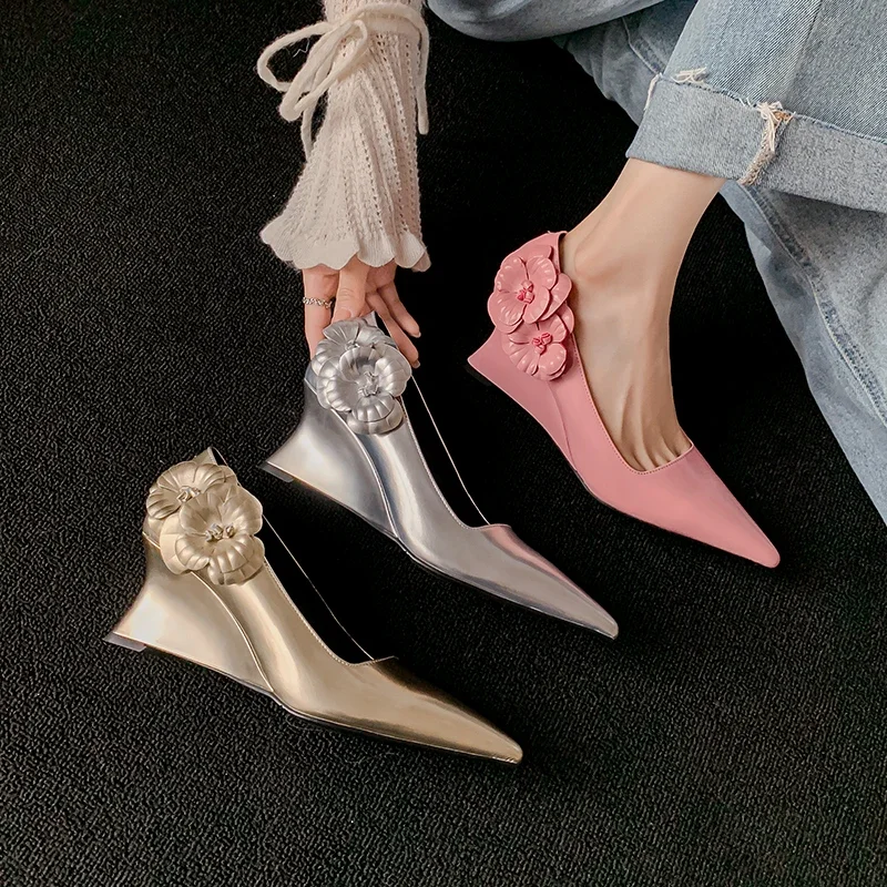 Женские туфли из натуральной кожи с острым носком 22-2024 см