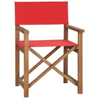 Patio Outdoor Director's Chair Deck Outside Porch Furniture Set Balcony Decor Solid Teak Wood Red