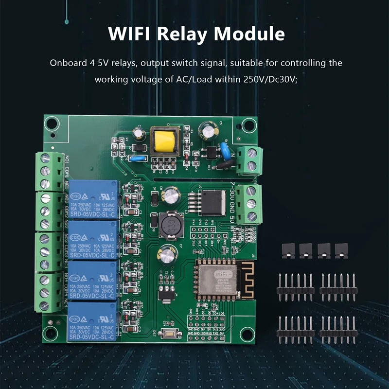Релейный модуль ESP8266 ESP-12F WIFI 4-Канальный переключатель с задержкой для ARDUINO IDE Smart