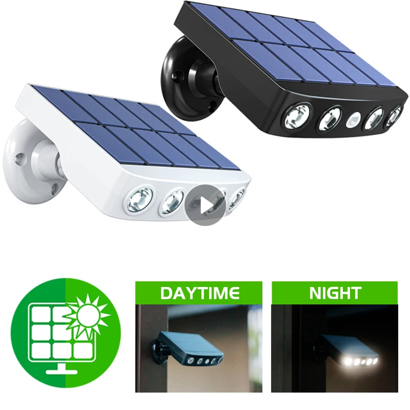 

Powerful Solar Powered Led Wall Light Outdoor Motion Sensor Waterproof IP65 Lighting For Garden Garage Yard Street Lamps