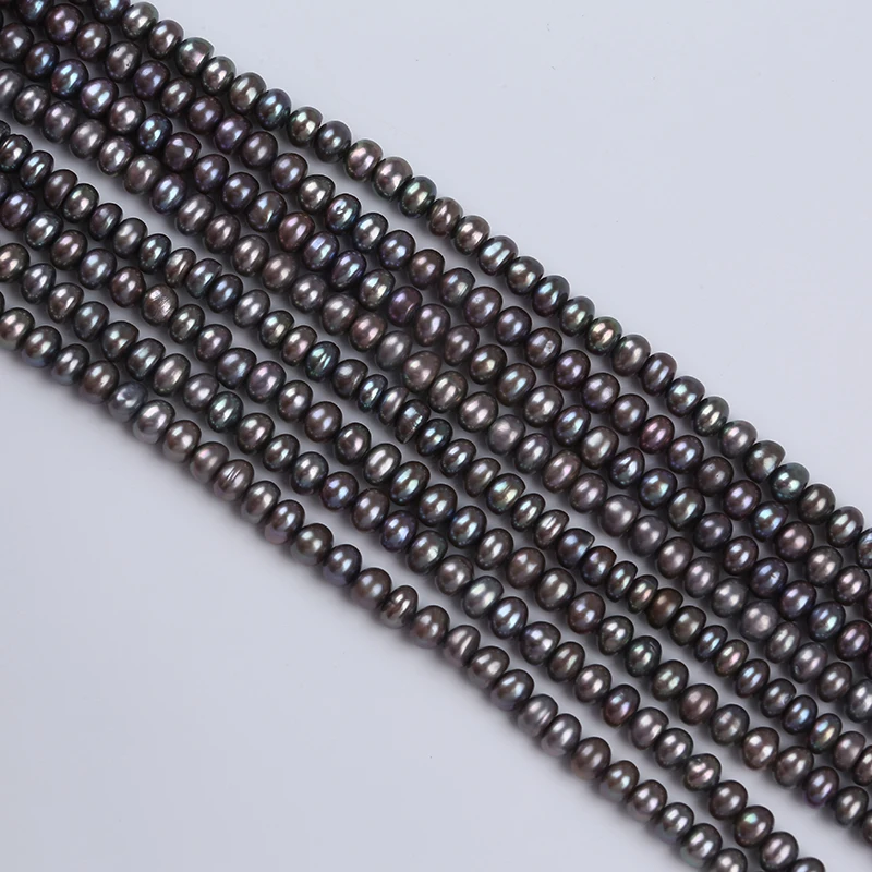 

Wholesale 5-6mm Natural Gray Pearl Button Freshwater Strands