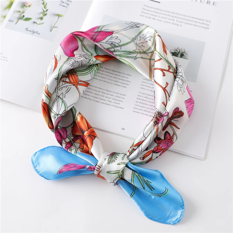 

Fashion Silk Square Scarf Headbands for Women Print Design Hair Bands Scrunchies Ribbon Female Bandana Accessories Headwear