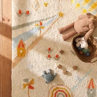 simple cute living room bedroom carpet bedside blanket childrens room furry mat drop resistant game crawling entrance door mat