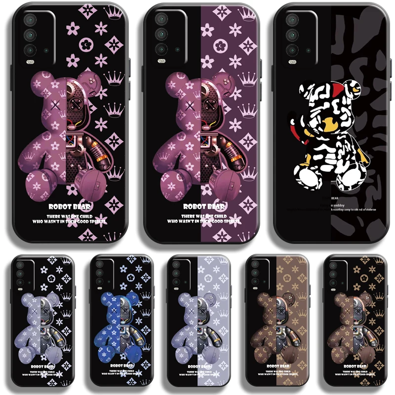 

Luxury Fashion Bear For Xiaomi Redmi 10 9 9T 9A 9C 8 8A Redmi Note 10 10S 9 9T 9S 5G 8 8T 7 PRO Phone Case Carcasa Black Back