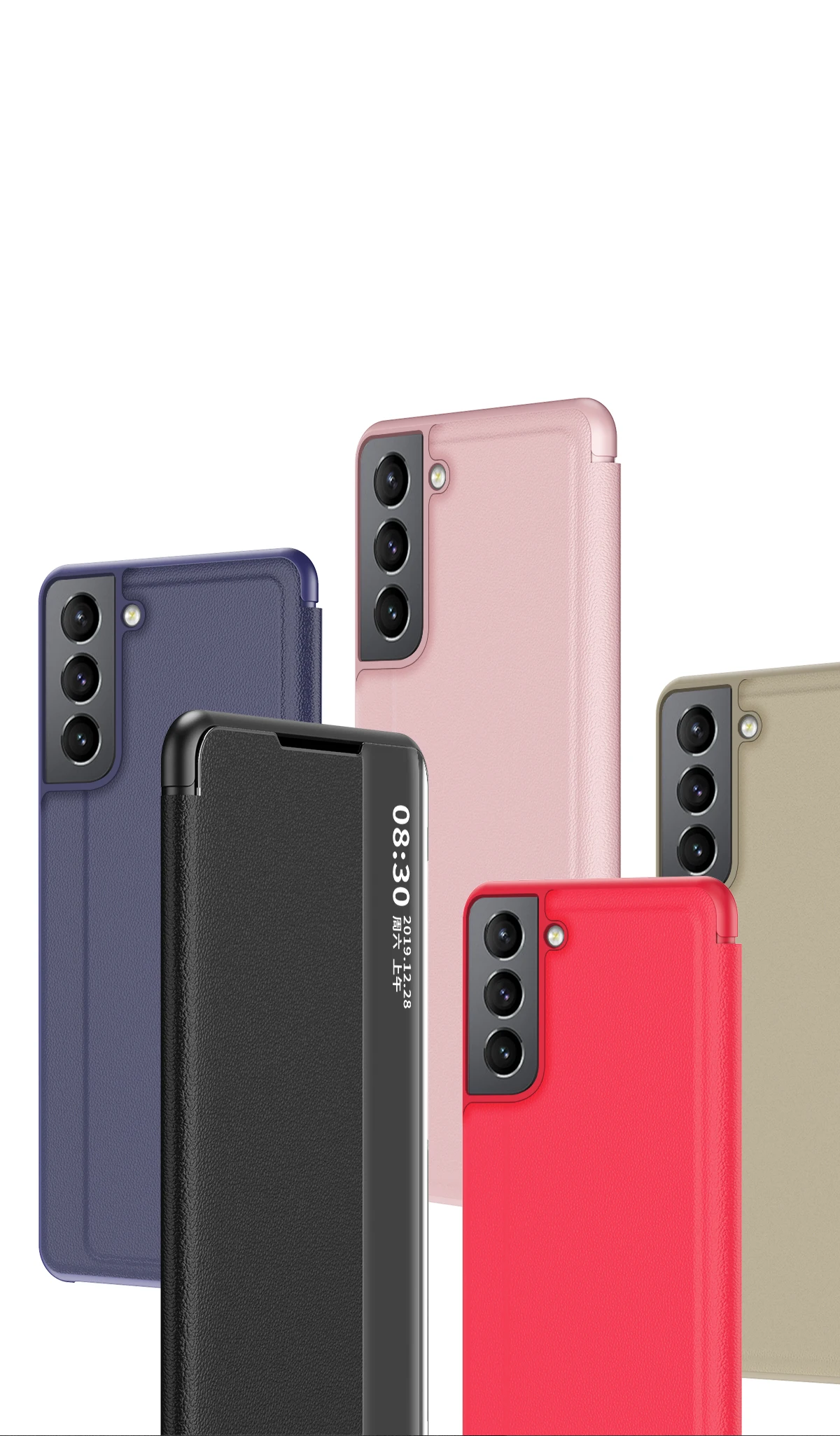 Side Window Bracket TPU Material Flip Case For Samsung Galaxy S22Ultra S20 S21FE S22Plus S21Ultra S20FE S10 9 8 Plus Phone Cover |