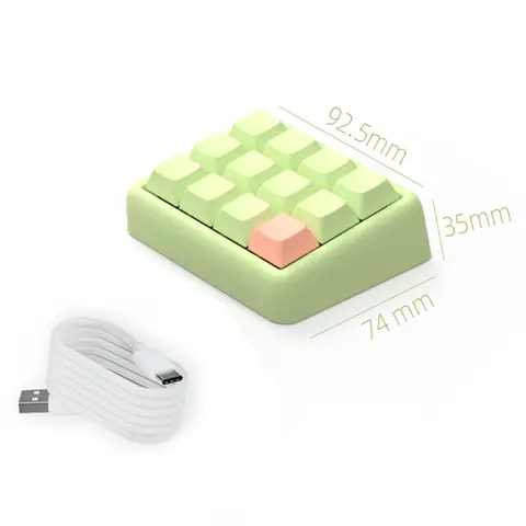 12-клавишная игровая клавиатура RGB Программируемая клавиатура с возможностью горячей замены Проводная одноручная клавиатура для работы и игр