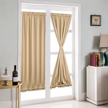 Finished Curtains Rod Curtains High Precision Solid Color Curtains French Door Curtains