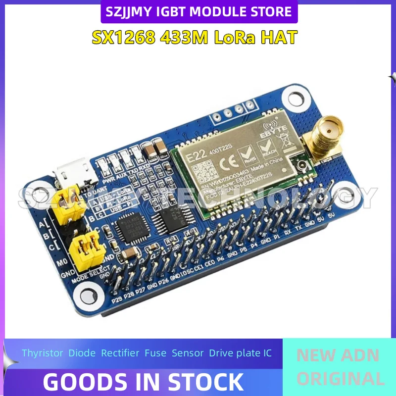 Raspberry Pi LoRa Expansion Board SX1268/1262 Wireless Module 433/470/868/915MHz Frequency Package 1