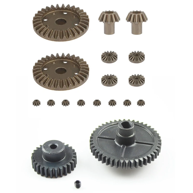 

2023 Hot-1Set Metal Reduction Gear Motor Gear For Wltoys 144001 1/14 & 16X Metal Gear 30T 16T 10T Differential Driving Gears