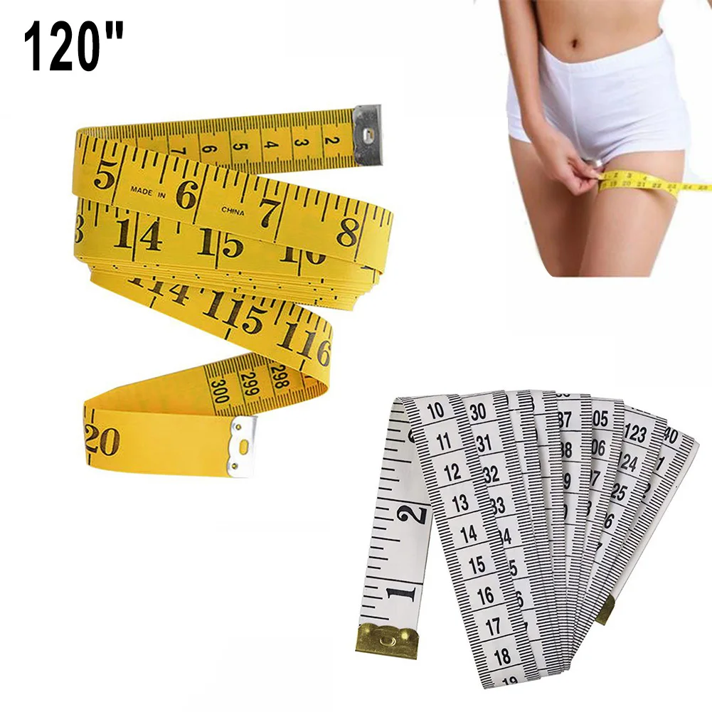

120\" Body Measuring Ruler Sewing Cloth Tailor Tape Measure Soft 3Meter PVC Fiber Tape Measure Sewing Tools Flat Tape Durable