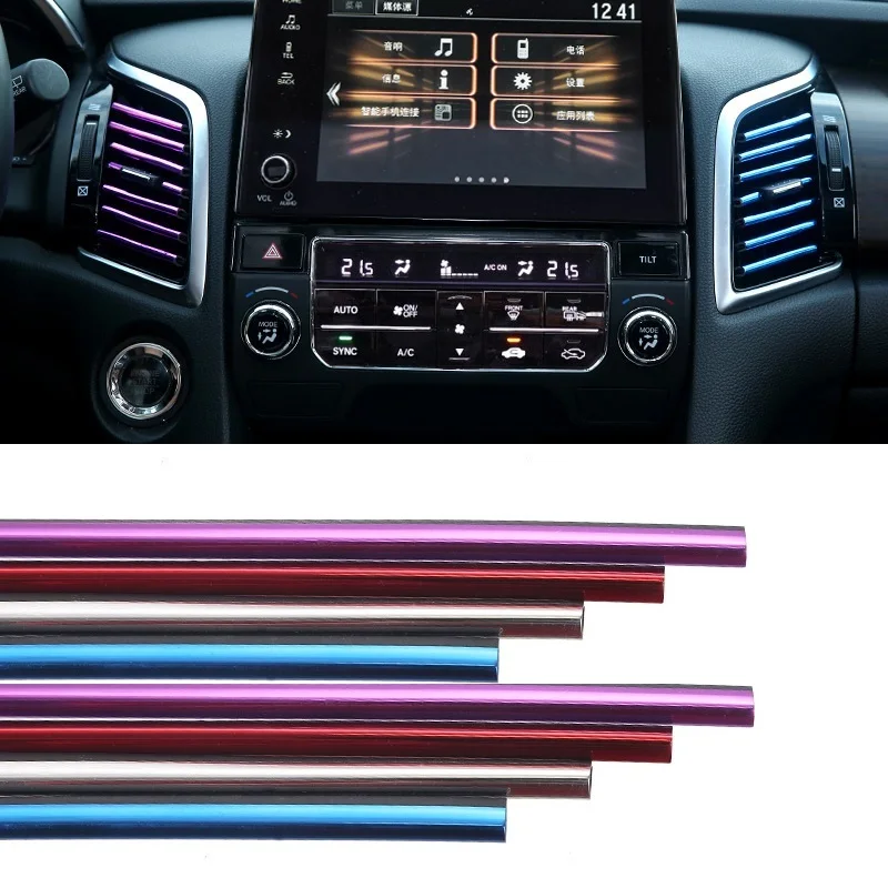 

10Pcs Universal 20cm U Shape Moulding Trim Strips Decor Car Air Conditioner Outlet Decorative Car Styling Accessories