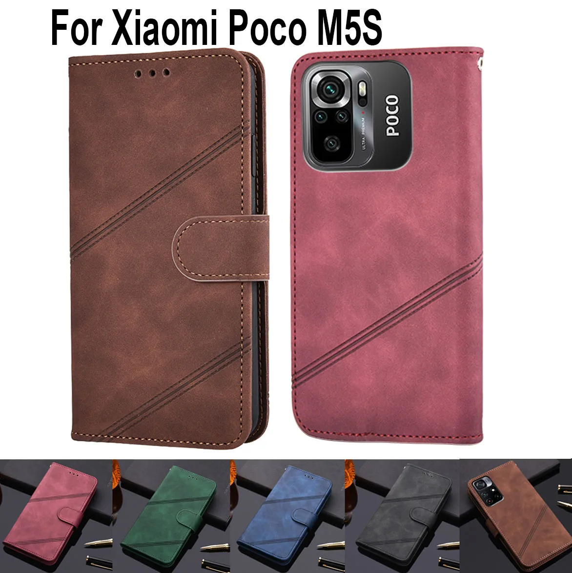 

Luxury Wallet FLip Leather Case For Xiaomi Poco M5S Cover Magnetic Book Phone Etui Case On Xiaomi Poco M5S M 5 Coque Hoesje
