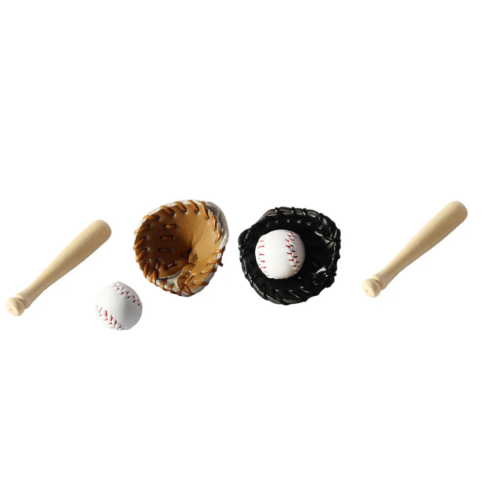 

Baseball Mini Bat Accessories Gloves House Cake Miniaturedollhouse Glove Craft Decorations Batsfor Topper Decorfigurestoy Props