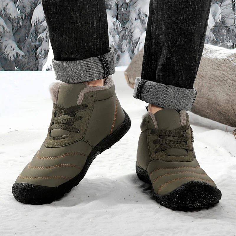 Winter Men Snow Boots Thicken Plush Lining Keep Warm Boots Waterproof Fabric Cotton-padded Shoes